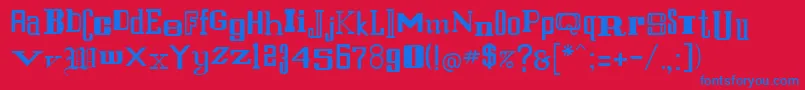 RulandRegular Font – Blue Fonts on Red Background