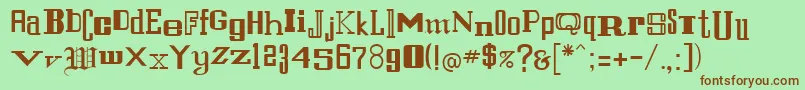 RulandRegular Font – Brown Fonts on Green Background