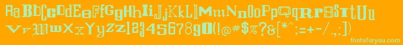 RulandRegular Font – Green Fonts on Orange Background