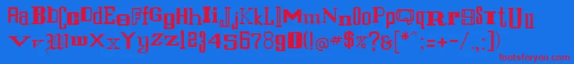 RulandRegular Font – Red Fonts on Blue Background