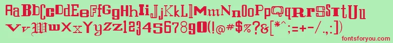 RulandRegular Font – Red Fonts on Green Background