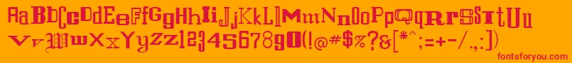RulandRegular Font – Red Fonts on Orange Background