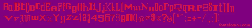 RulandRegular Font – Red Fonts on Purple Background