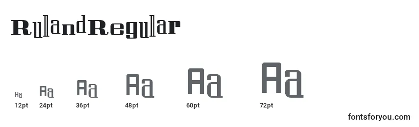 Размеры шрифта RulandRegular
