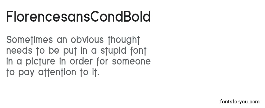 Review of the FlorencesansCondBold Font