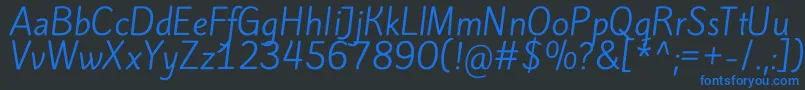 KiteoneRegular Font – Blue Fonts on Black Background