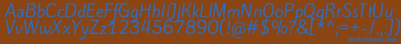 KiteoneRegular Font – Blue Fonts on Brown Background