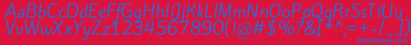 KiteoneRegular Font – Blue Fonts on Red Background