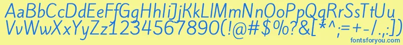 KiteoneRegular Font – Blue Fonts on Yellow Background