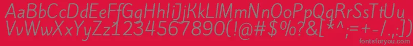 KiteoneRegular Font – Gray Fonts on Red Background