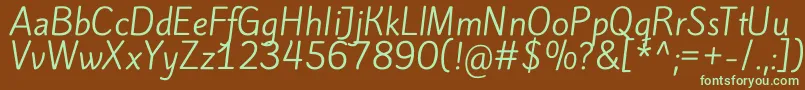 KiteoneRegular Font – Green Fonts on Brown Background