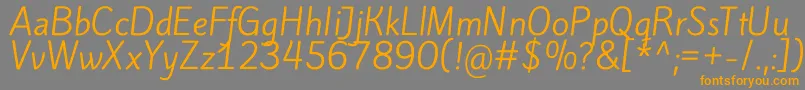 Czcionka KiteoneRegular – pomarańczowe czcionki na szarym tle