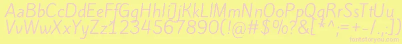 KiteoneRegular Font – Pink Fonts on Yellow Background