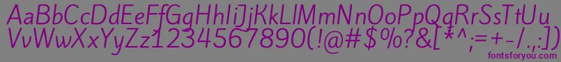 KiteoneRegular Font – Purple Fonts on Gray Background