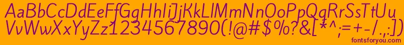 KiteoneRegular Font – Purple Fonts on Orange Background