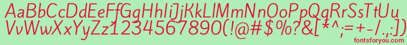 KiteoneRegular Font – Red Fonts on Green Background