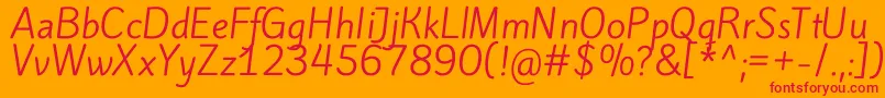 KiteoneRegular Font – Red Fonts on Orange Background