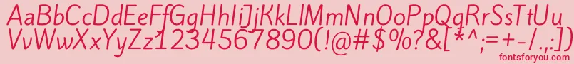 KiteoneRegular Font – Red Fonts on Pink Background