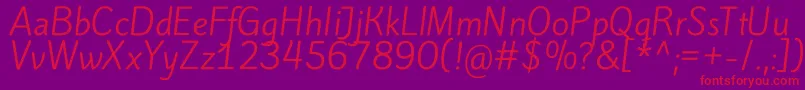 KiteoneRegular Font – Red Fonts on Purple Background