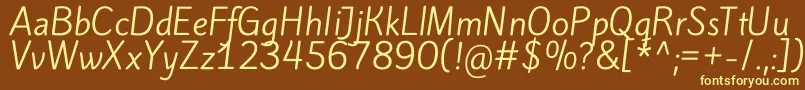 KiteoneRegular Font – Yellow Fonts on Brown Background