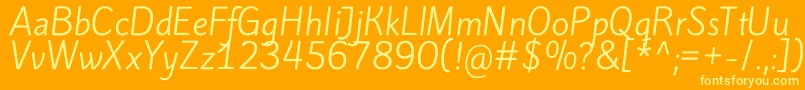 フォントKiteoneRegular – オレンジの背景に黄色の文字