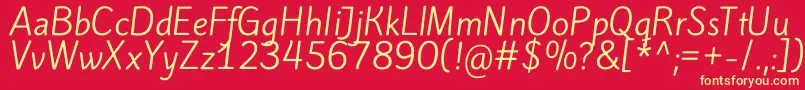 KiteoneRegular Font – Yellow Fonts on Red Background