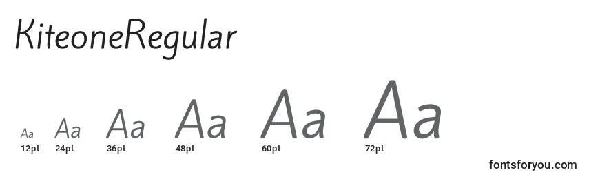 Размеры шрифта KiteoneRegular