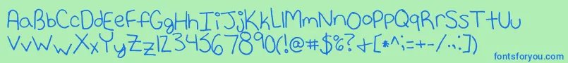Weitere Informationen zur Neko-Schriftart Neko-Schriftart – Blaue Schriften auf grünem Hintergrund