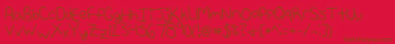 Neko Font – Brown Fonts on Red Background