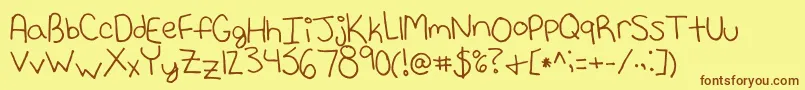 Neko Font – Brown Fonts on Yellow Background
