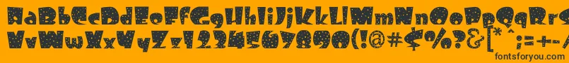 Freckle Font – Black Fonts on Orange Background