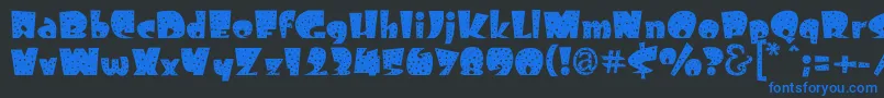 Freckle Font – Blue Fonts on Black Background