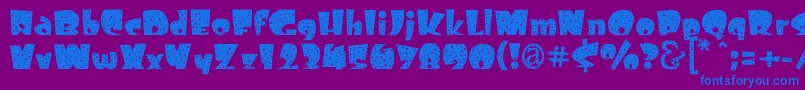 Freckle Font – Blue Fonts on Purple Background