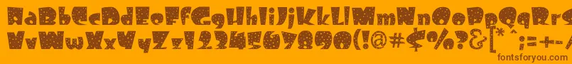 Freckle Font – Brown Fonts on Orange Background