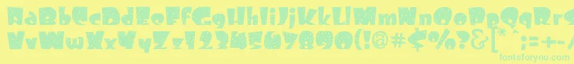 Czcionka Freckle – zielone czcionki na żółtym tle