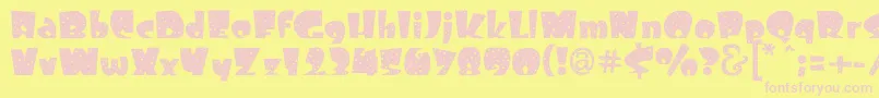 Freckle Font – Pink Fonts on Yellow Background