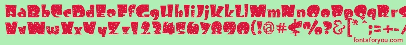 Freckle Font – Red Fonts on Green Background