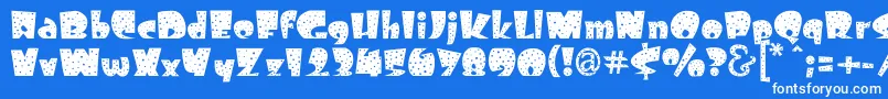 Freckle Font – White Fonts on Blue Background