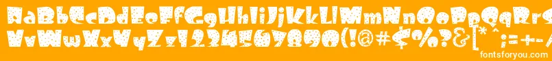 Freckle Font – White Fonts on Orange Background