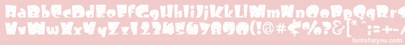 Freckle Font – White Fonts on Pink Background