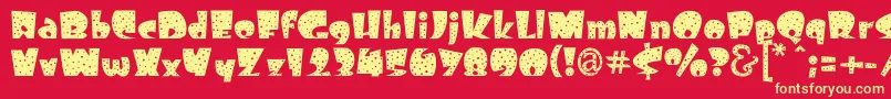 Freckle Font – Yellow Fonts on Red Background