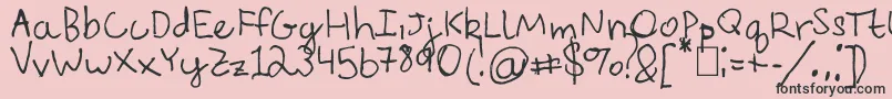 Шрифт EverythingRhymesWithOrange – чёрные шрифты на розовом фоне