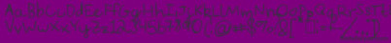 EverythingRhymesWithOrange-fontti – mustat fontit violetilla taustalla