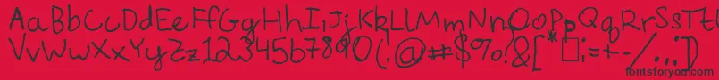 フォントEverythingRhymesWithOrange – 赤い背景に黒い文字