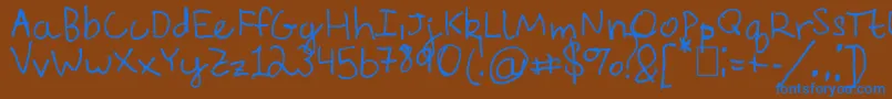 EverythingRhymesWithOrange Font – Blue Fonts on Brown Background