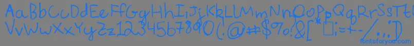 フォントEverythingRhymesWithOrange – 灰色の背景に青い文字