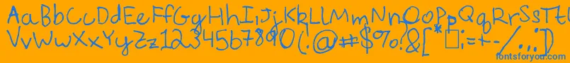 EverythingRhymesWithOrange Font – Blue Fonts on Orange Background