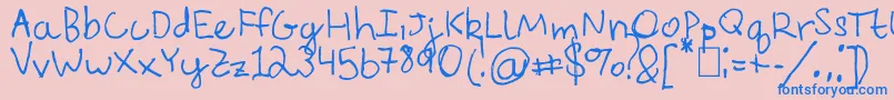 EverythingRhymesWithOrange Font – Blue Fonts on Pink Background