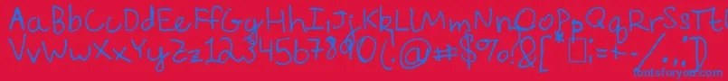 EverythingRhymesWithOrange Font – Blue Fonts on Red Background