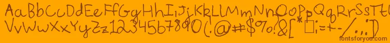 EverythingRhymesWithOrange-Schriftart – Braune Schriften auf orangefarbenem Hintergrund